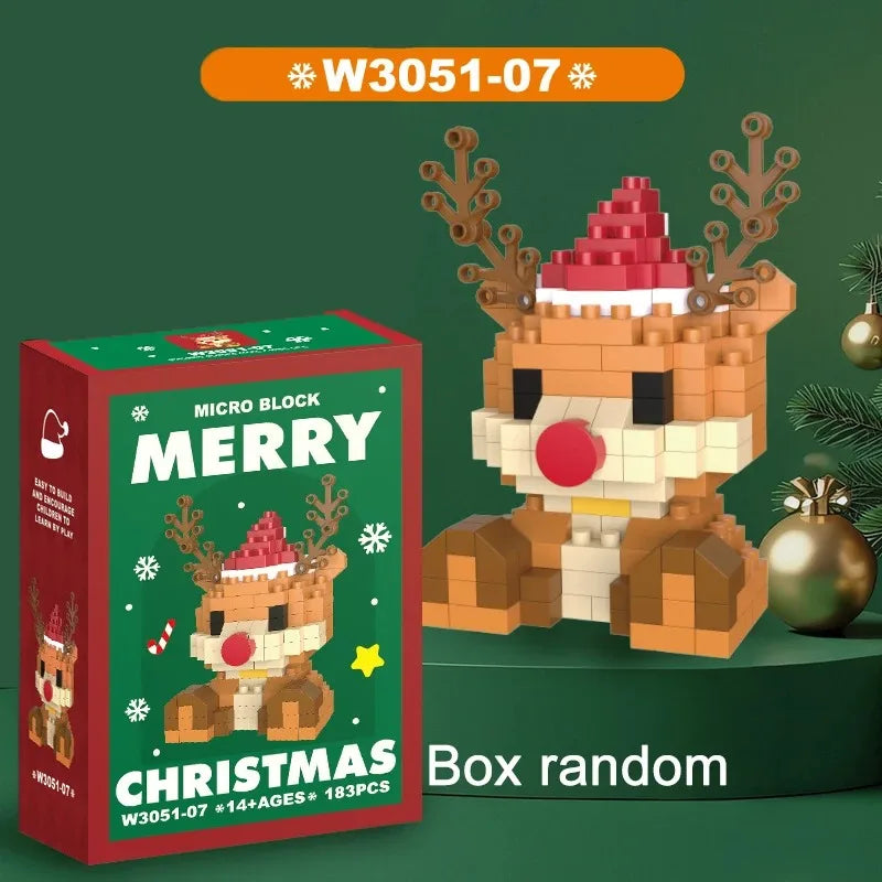 Christmas Particle Building Block Construction Set Micro Diamond Bricks Toy for Children