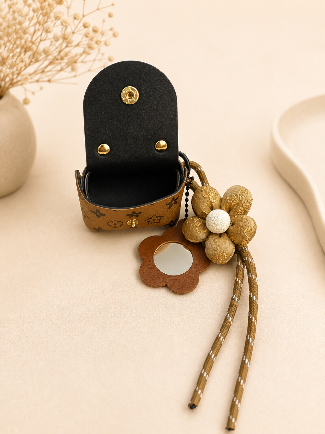 Mini Floral Charm Keychain Pouch