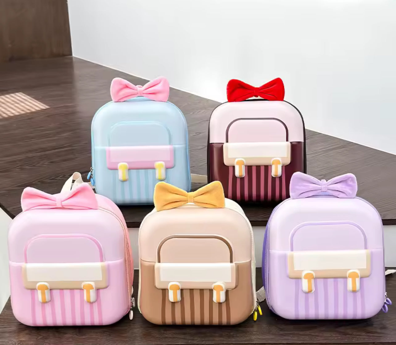 Kindergarten Small Schoolbag Sweet Bow Lightweight Boys And Girls Eggshell Shoulder Bag New Children Fashion Backpacks