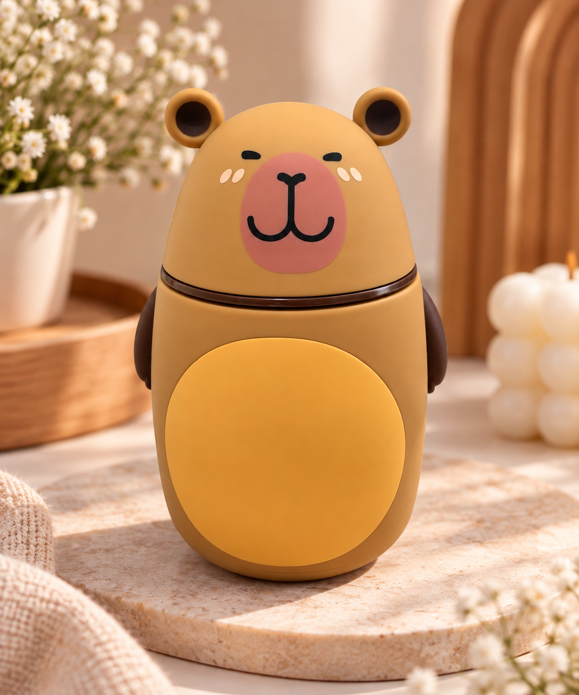 Cute Bear-Shaped Cup with Lid – 300ml