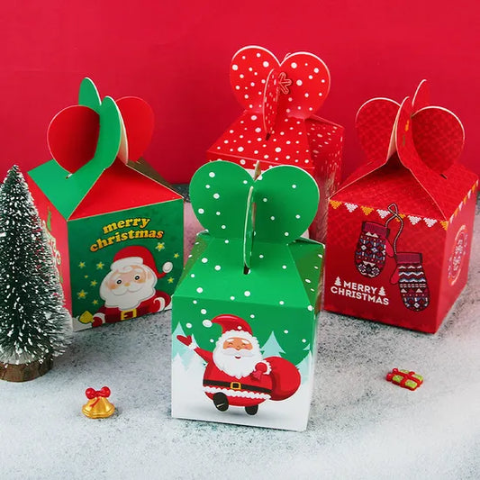 12 PCs Christmas Gift Empty Carton Box Christmas Apple Packaging Box Christmas Eve Apple Gift Box