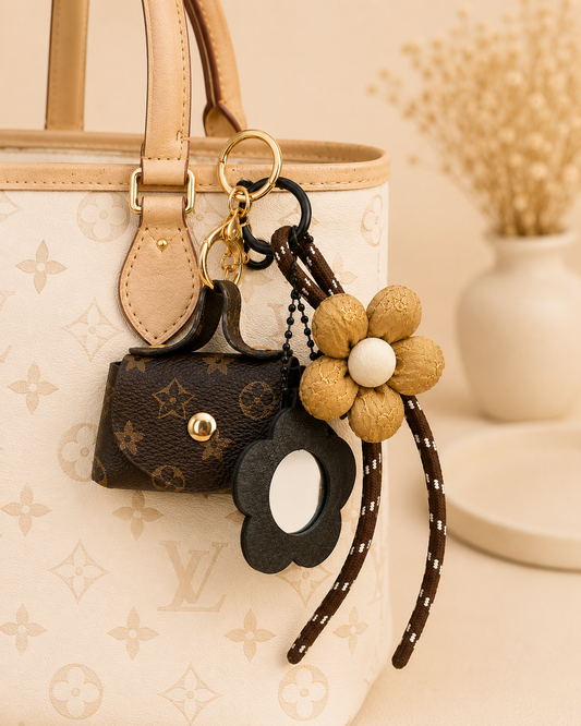 Mini Floral Charm Keychain Pouch