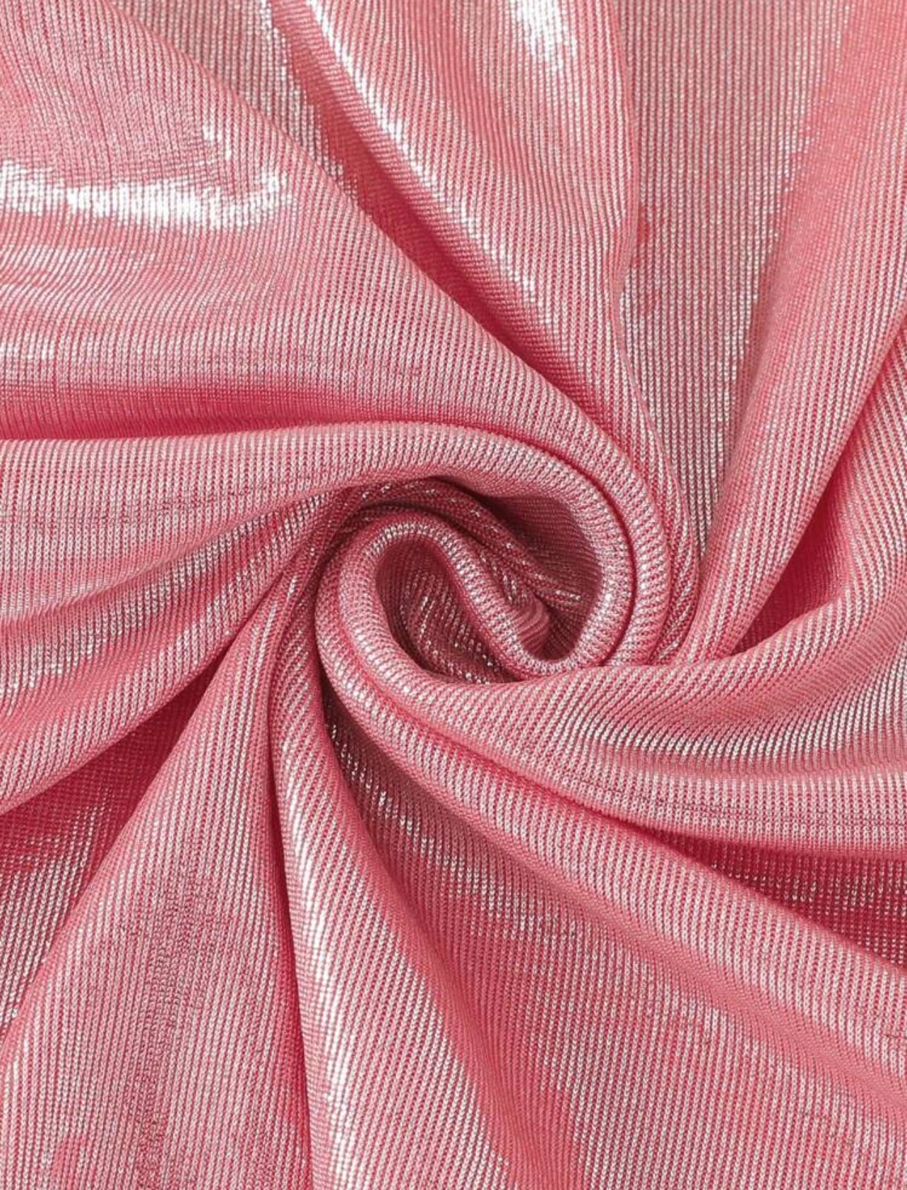 Swim Oasis 2pcs/Set Summer New Shiny Material Shell Decoration Push-Up Women's One-Piece Swimsuit,Pink,70s Retro,Beach Vacation,Holiday,Party,Holiday Bow