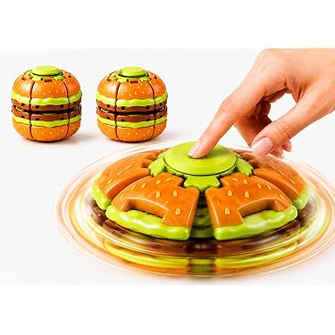 Hamburger Fidget Spinner Ball – Press & Spin Sensory Toy