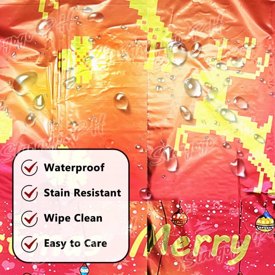 Tablecloth Waterproof For Christmas Party Backdrop Decorations Ornaments Disposable Aluminum Foil Table rectangle cover 1.37m*1.83m