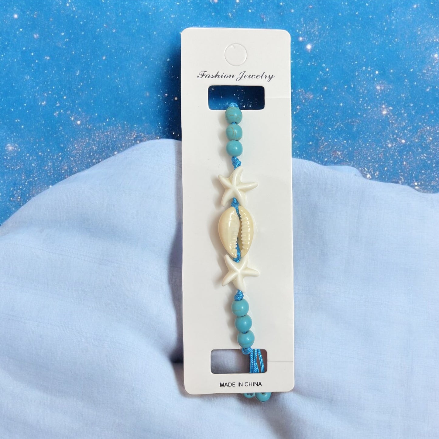 1pc Simple & Versatile Shell & Starfish Decor Elastic Bracelet Suitable For Women