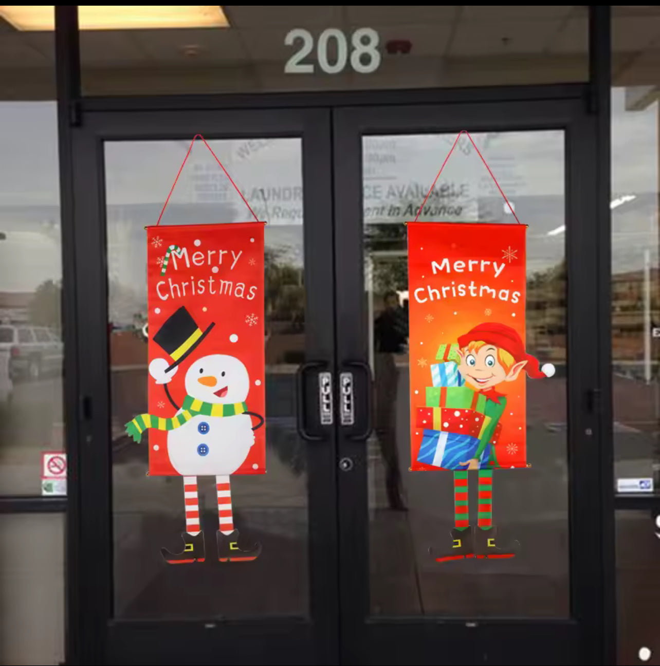 Merry Christmas Santa Claus Banne Home Decoration Party Supplies Elk Snowman Window Hanging Door Hanging Ornament Festival Gifts