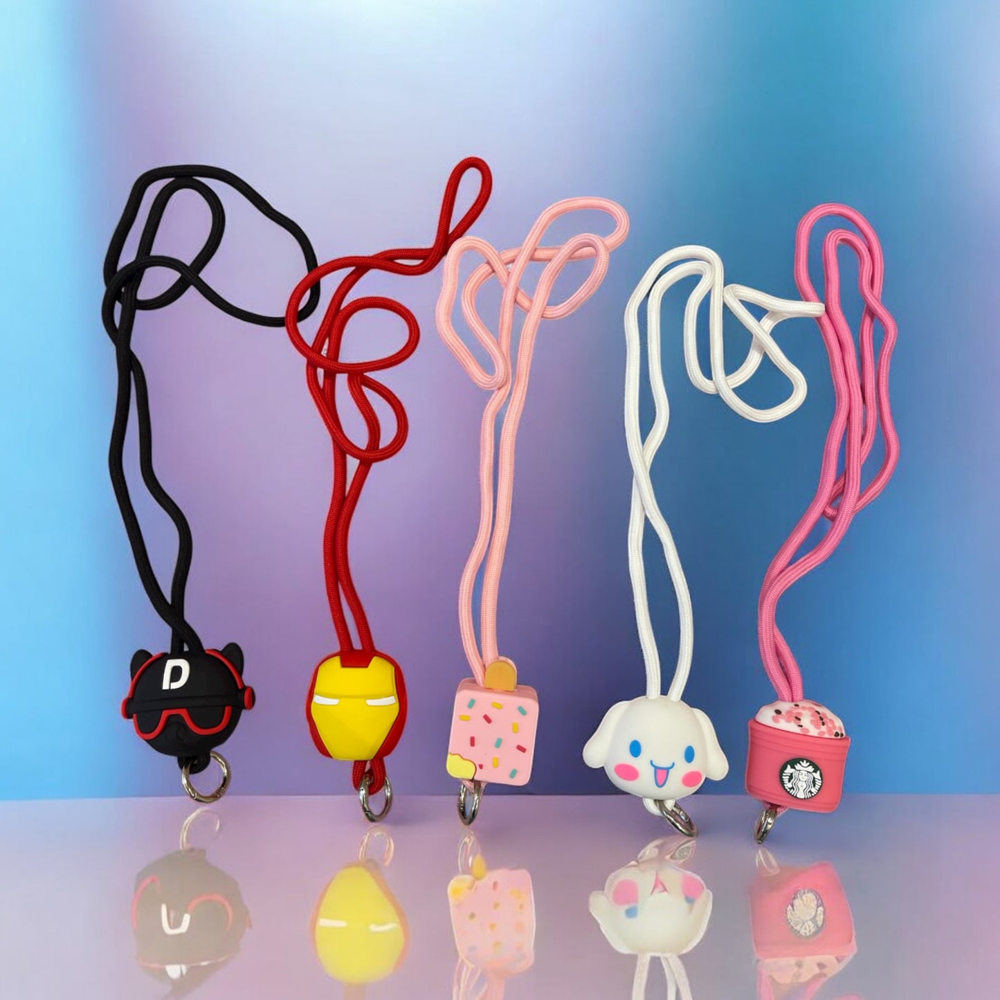 Mobile Phone Lanyard Cartoom Cartoon Pendant Kawaii Anime Figure Phone Case Rope KeyChain