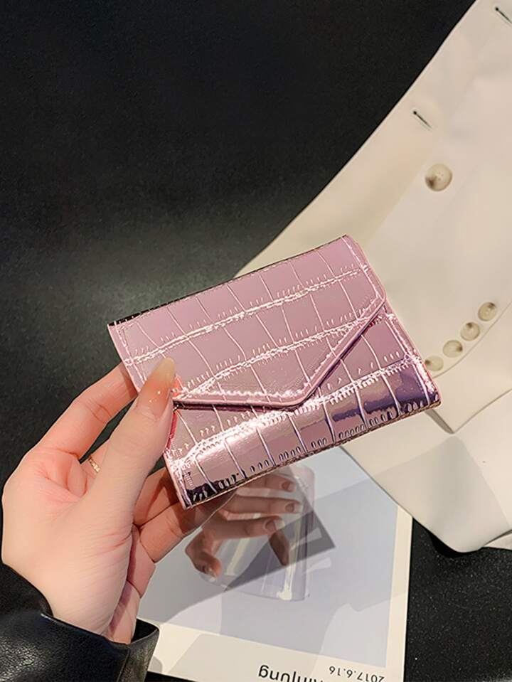 1-Piece Women's Stylish Glossy Crocodile Pattern Wallet, Compact And Exquisite, Easy To Carry, An Excellent Choice For Gifts