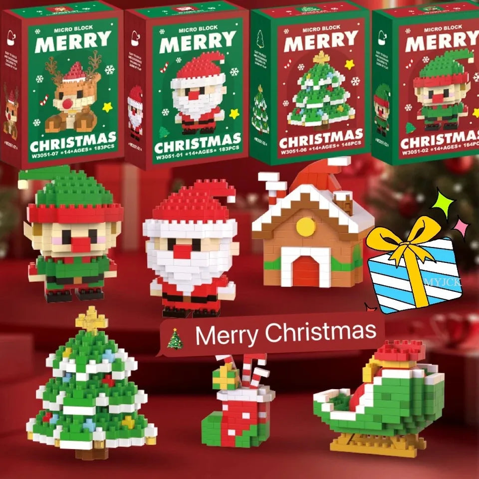 Christmas Particle Building Block Construction Set Micro Diamond Bricks Toy for Children