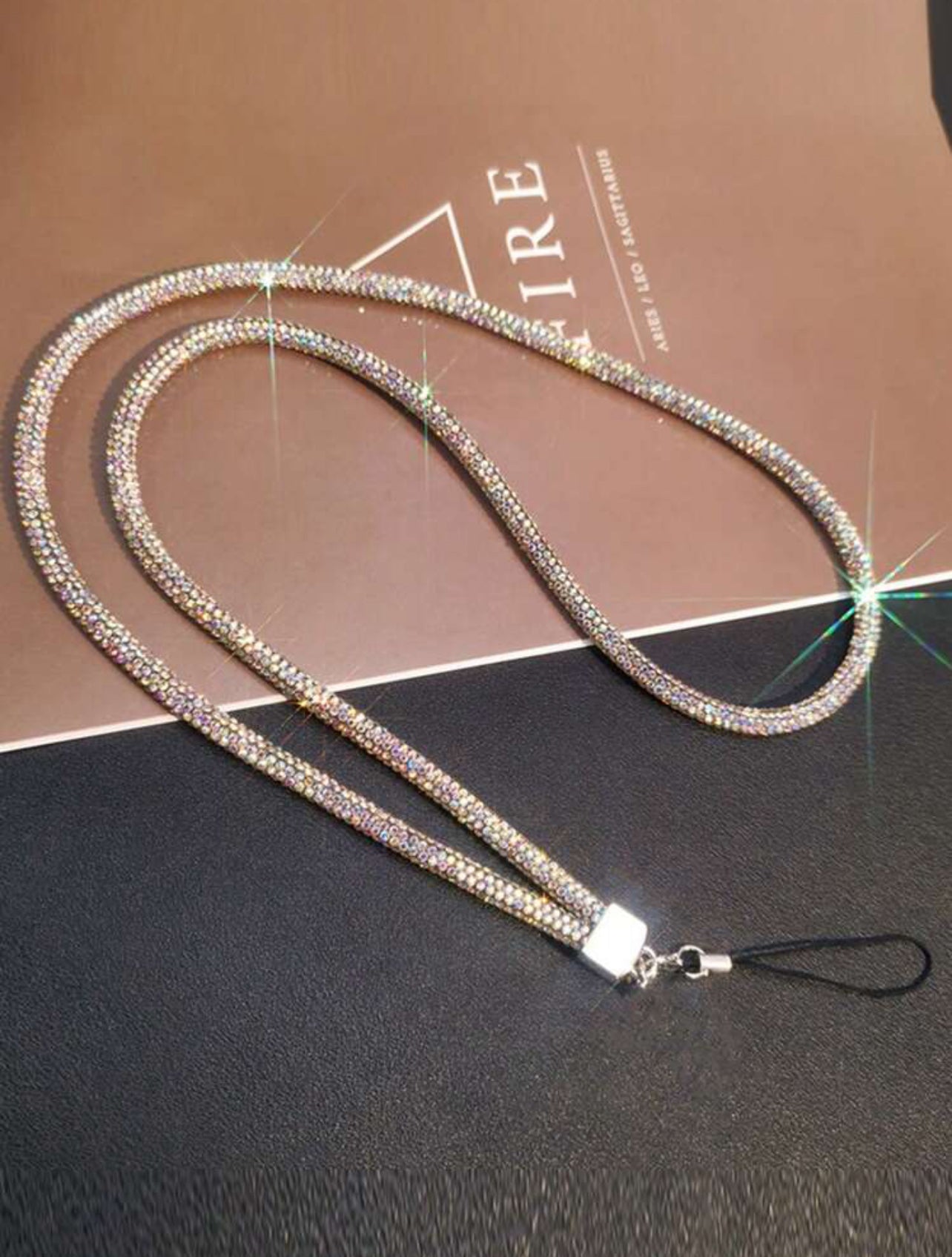Long Wrist Style Rhinestone P.endant Mobile Phone Lanyard Full Diamond Colorful Long Neck Strap Anti Loss Sling