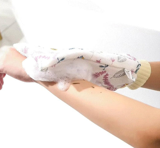 Exfoliating Bath Glove – Deep Cleansing Body Scrub Mitt (Soft & Reusable) LQ