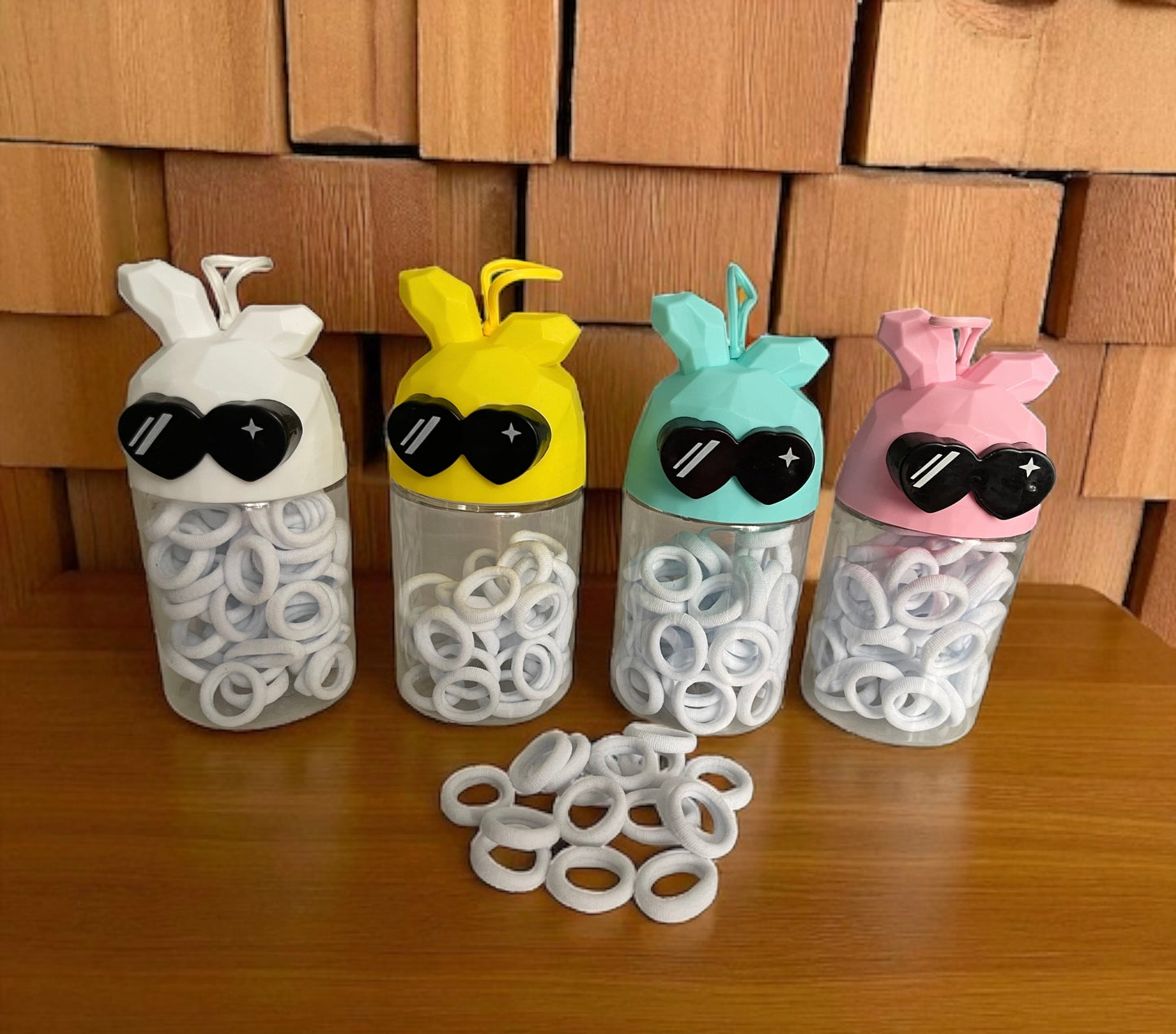 Back to school Cartoon Canned white elastic Band Hair Tie for Kids Strong Pull Continuous Thickened Little Girl's Braid Accessories Sweet