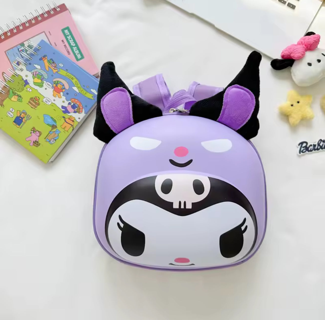 Kuromi Mini Backpack Cute Cartoon Anime Design Schoolbag Adjustable Straps Storage Travel Daily Use Casual Backpack