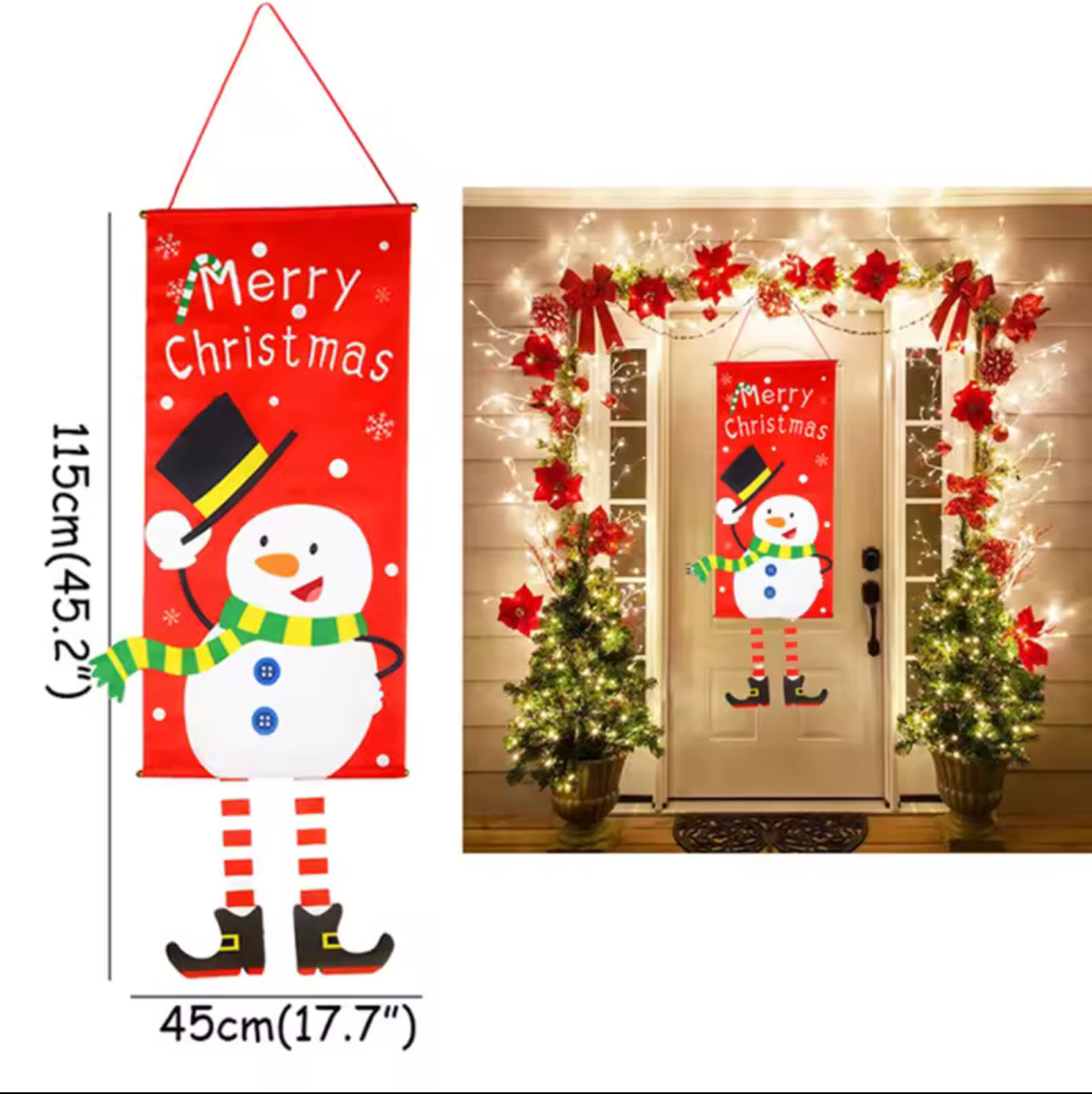 Merry Christmas Santa Claus Banne Home Decoration Party Supplies Elk Snowman Window Hanging Door Hanging Ornament Festival Gifts