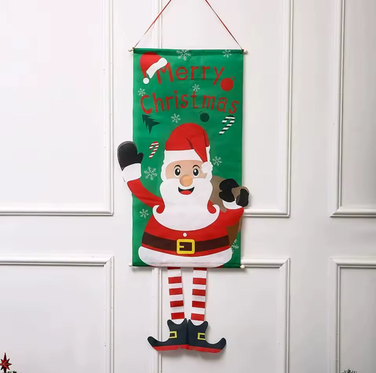 Merry Christmas Santa Claus Banne Home Decoration Party Supplies Elk Snowman Window Hanging Door Hanging Ornament Festival Gifts