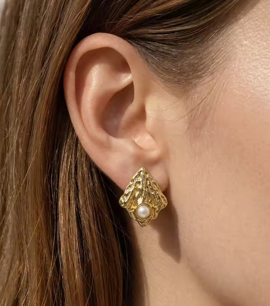 Stainless Steel Gold Color Earrings Women Fashion Summer Ocean Beach Party Earrings Jewelry