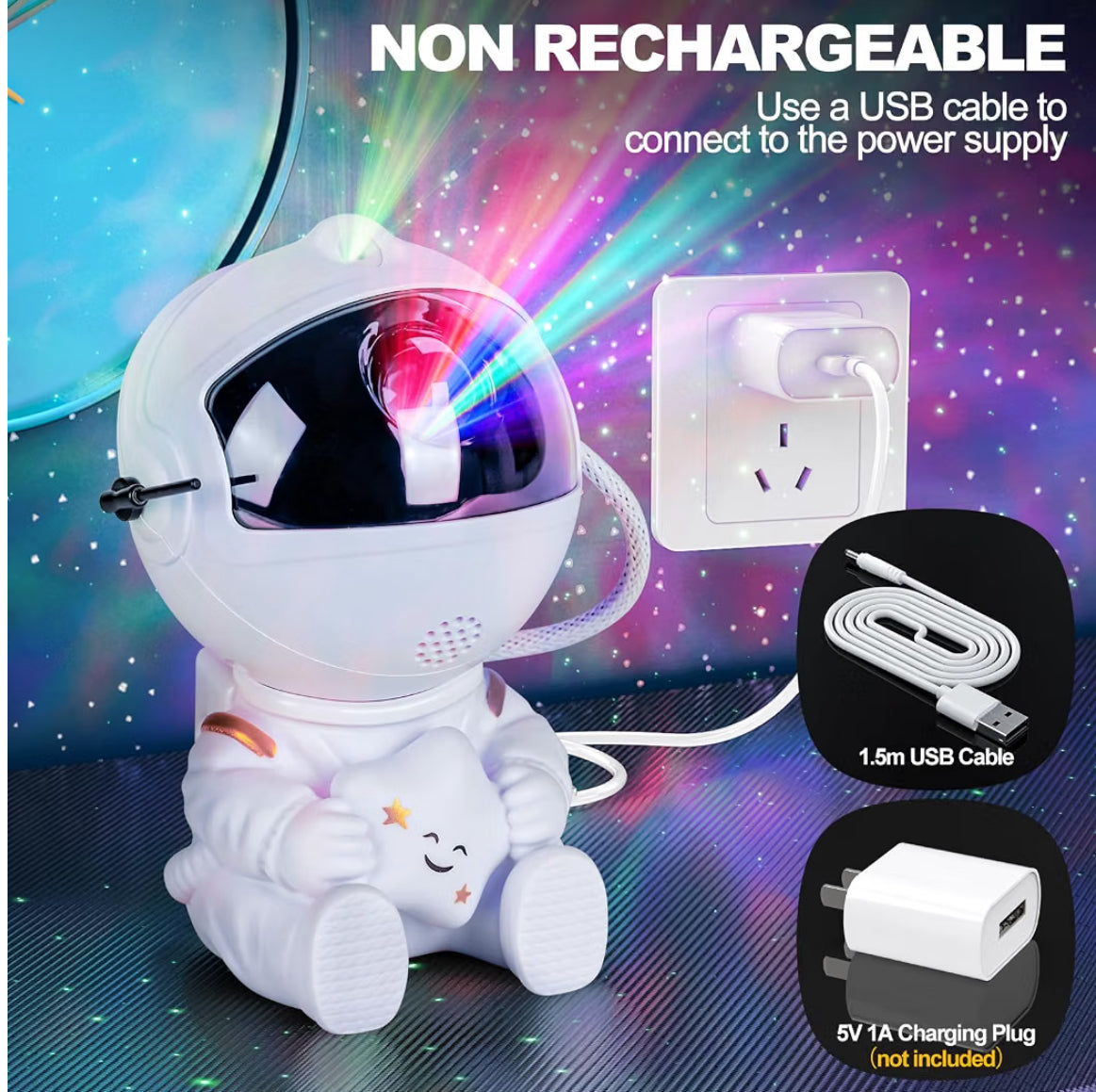 Astronaut Galaxy Projector Night Light with Remote Control