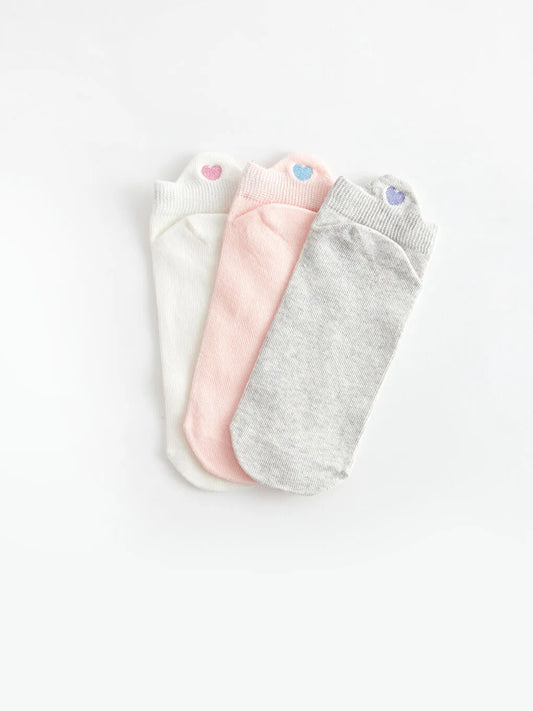 LCW DREAM Embroidered Women's Trainer Socks 3-packs