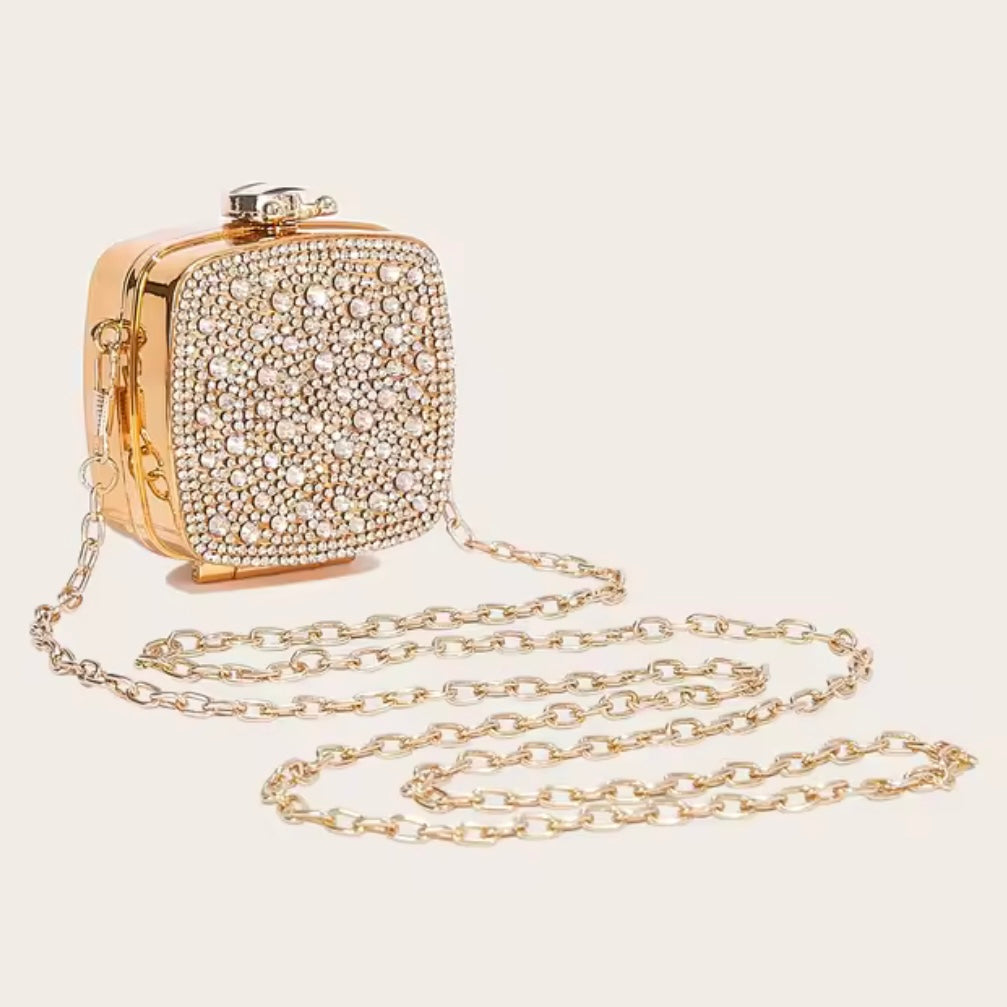 Mini Sparkling Square Acrylic Crossbody Shoulder Bag for Party