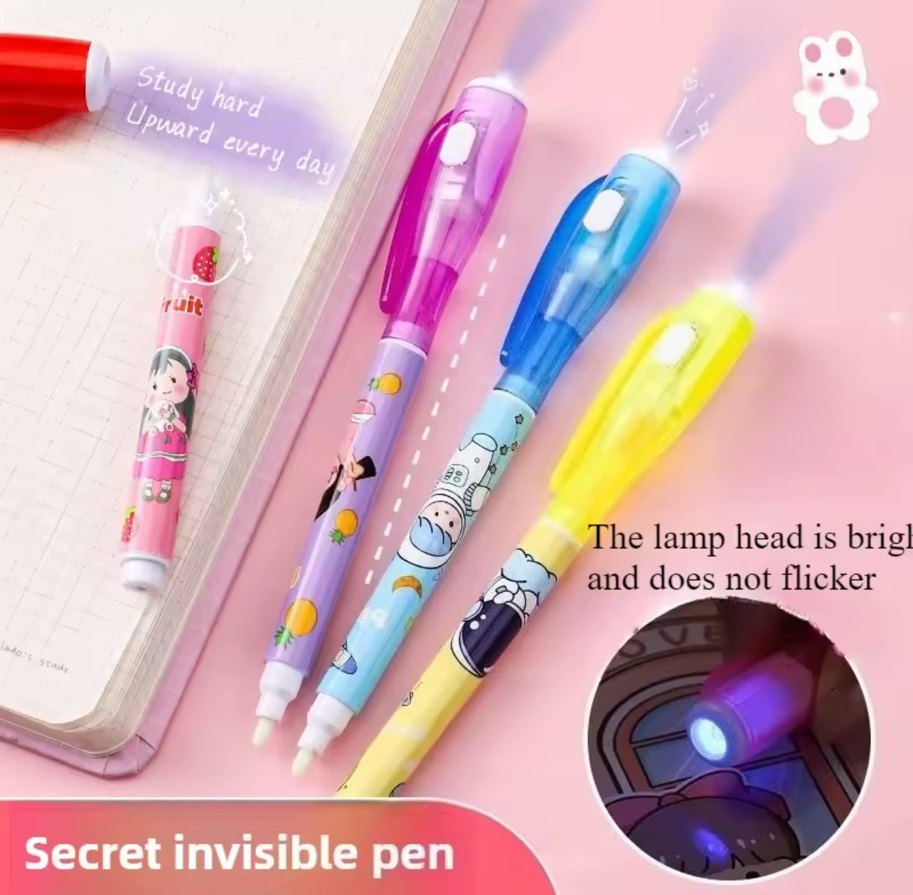 Magic Invisible Highlighter Pen with UV Light Painting Markers Invisible Ink Fluorescence for Kid Gift Spy Game