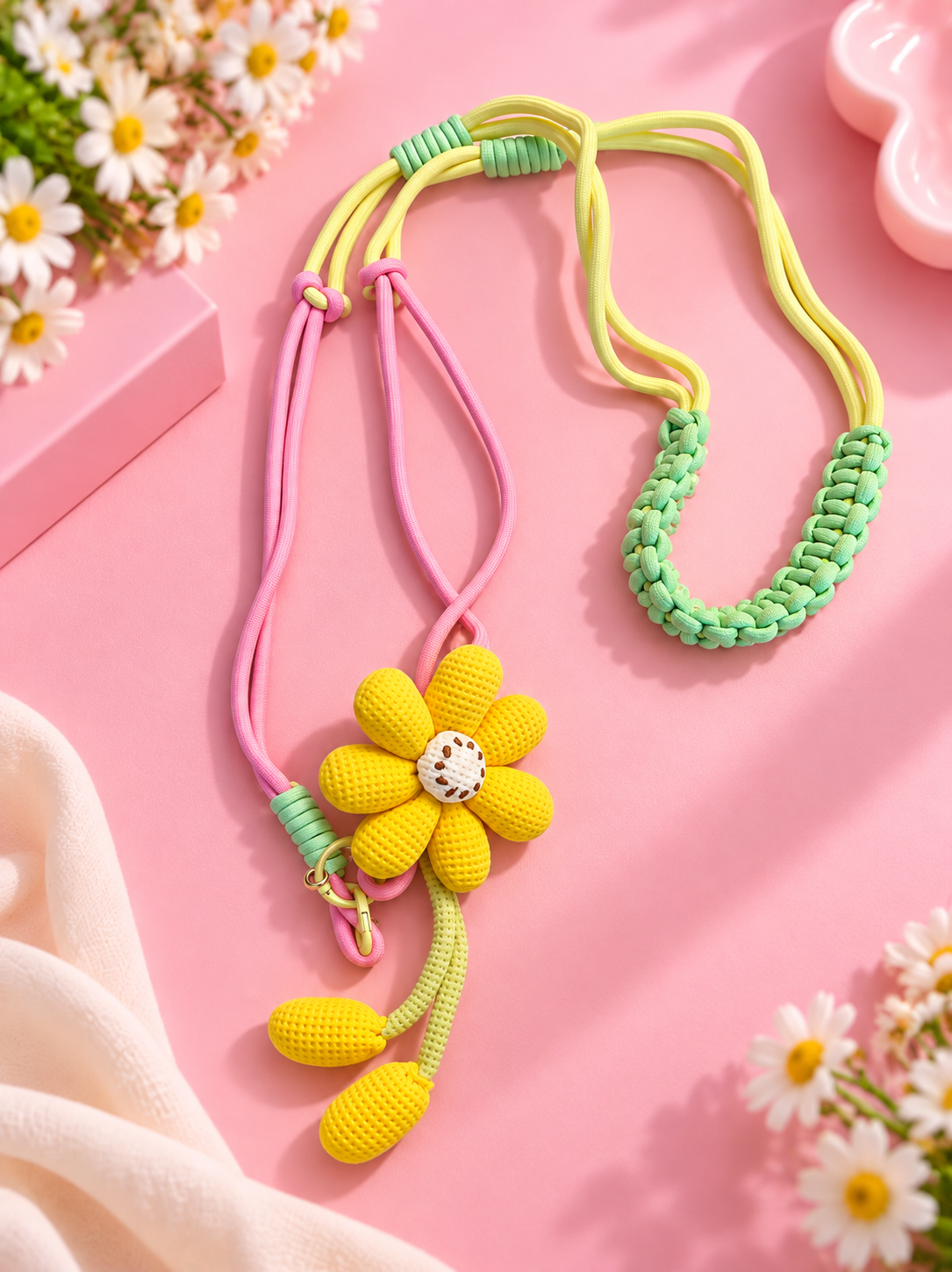 Cute Flower Phone Strap – Adjustable Crossbody & Wrist Lanyard
