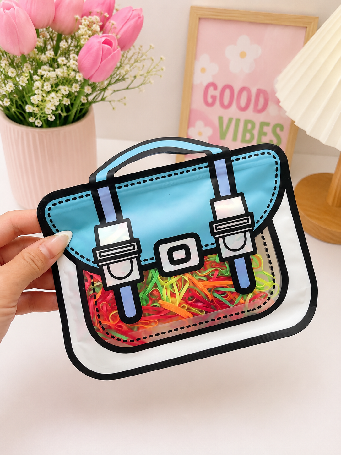 Cute Cartoon Rubber Band Storage Pouch – Mini Handbag Organizer for Kids