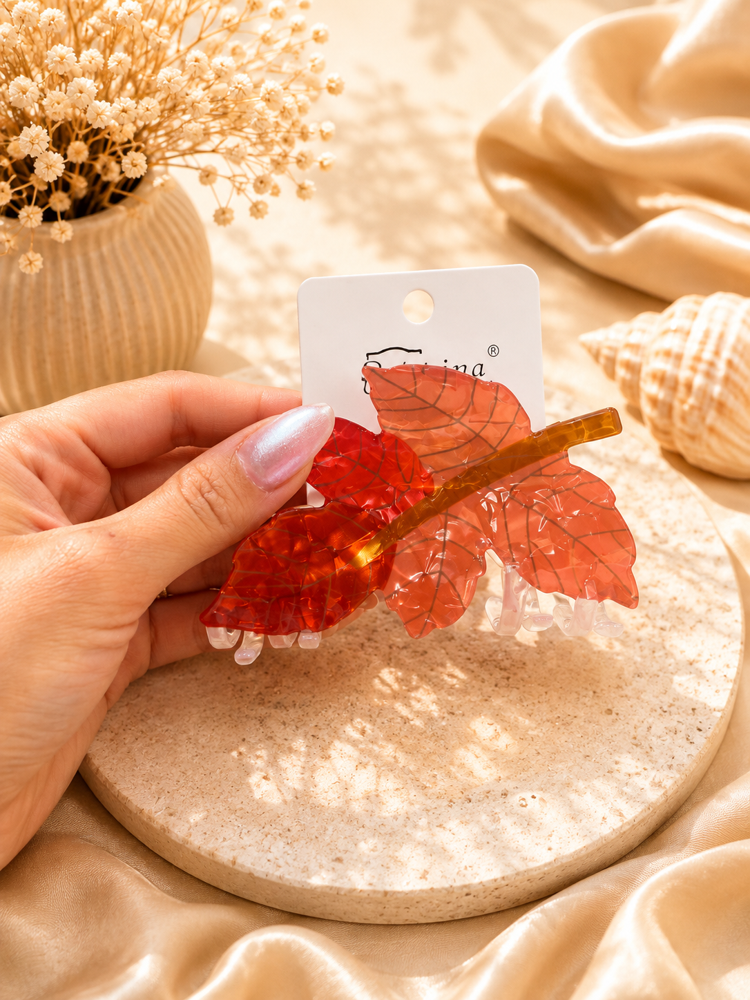 🍂 Autumn Leaf Hair Claw Clip