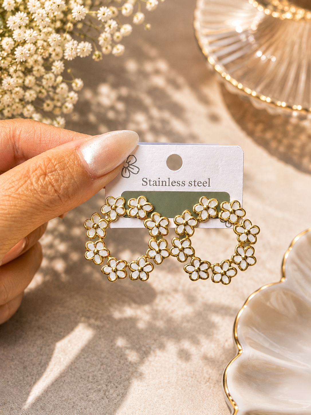 Stainless Steel Floral & Butterfly Earrings Collection