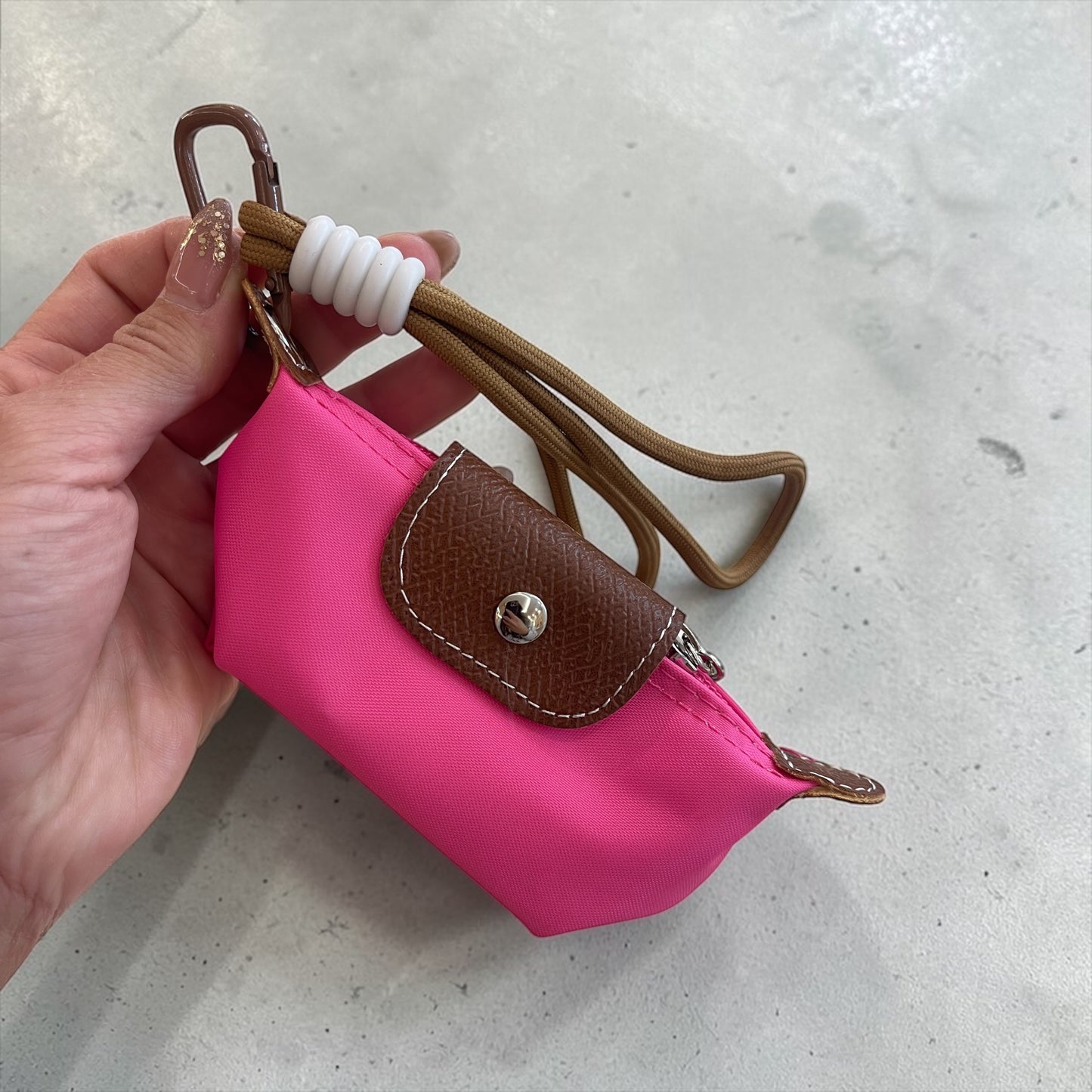 Lightweight Mini Long champ Ins Style PU Leather/Nylon Dumpling Bun Bag New Innovative Small Money Lipstick Earphone Storage
Bag