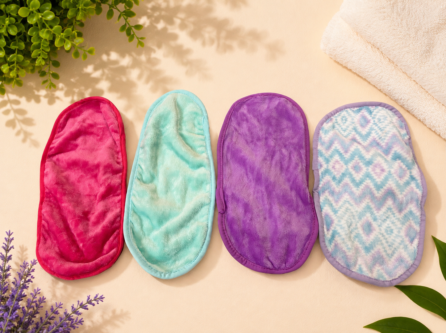1Pc Random Color Soft Plush Makeup Removing Towel – Double-Sided Facial Cleansing Cloth