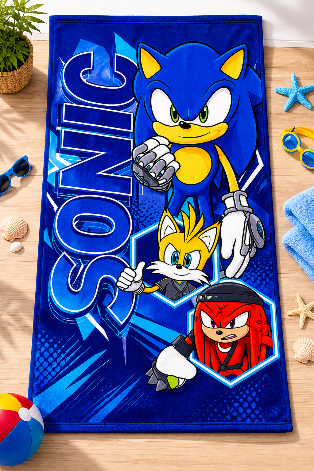 Kids Beach Towel 70x140 cm – Colorful Character Design – 100% Cotton