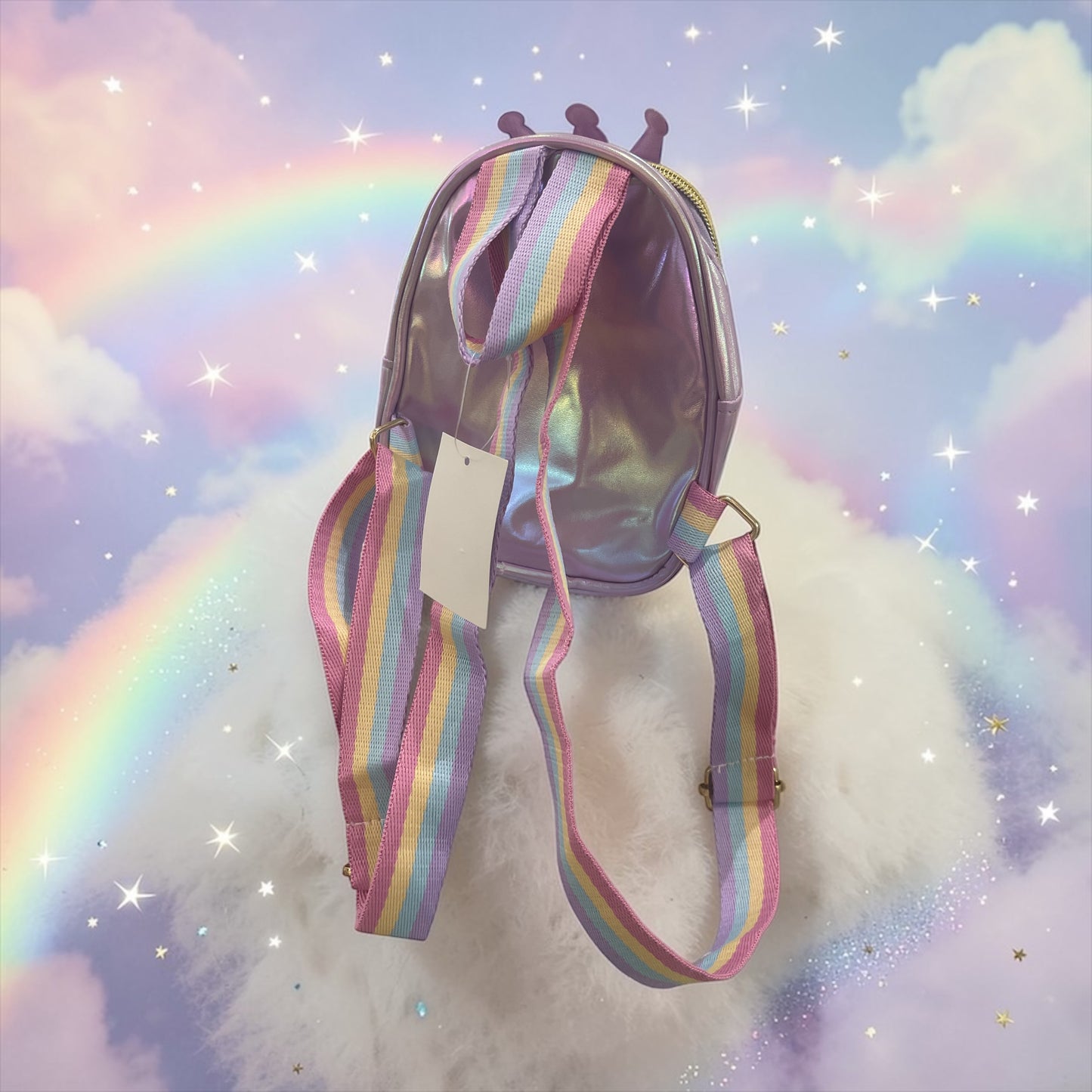 Cute Unicorn Mini Backpack for Girls – Rainbow Strap Glitter Crown Kids Bag