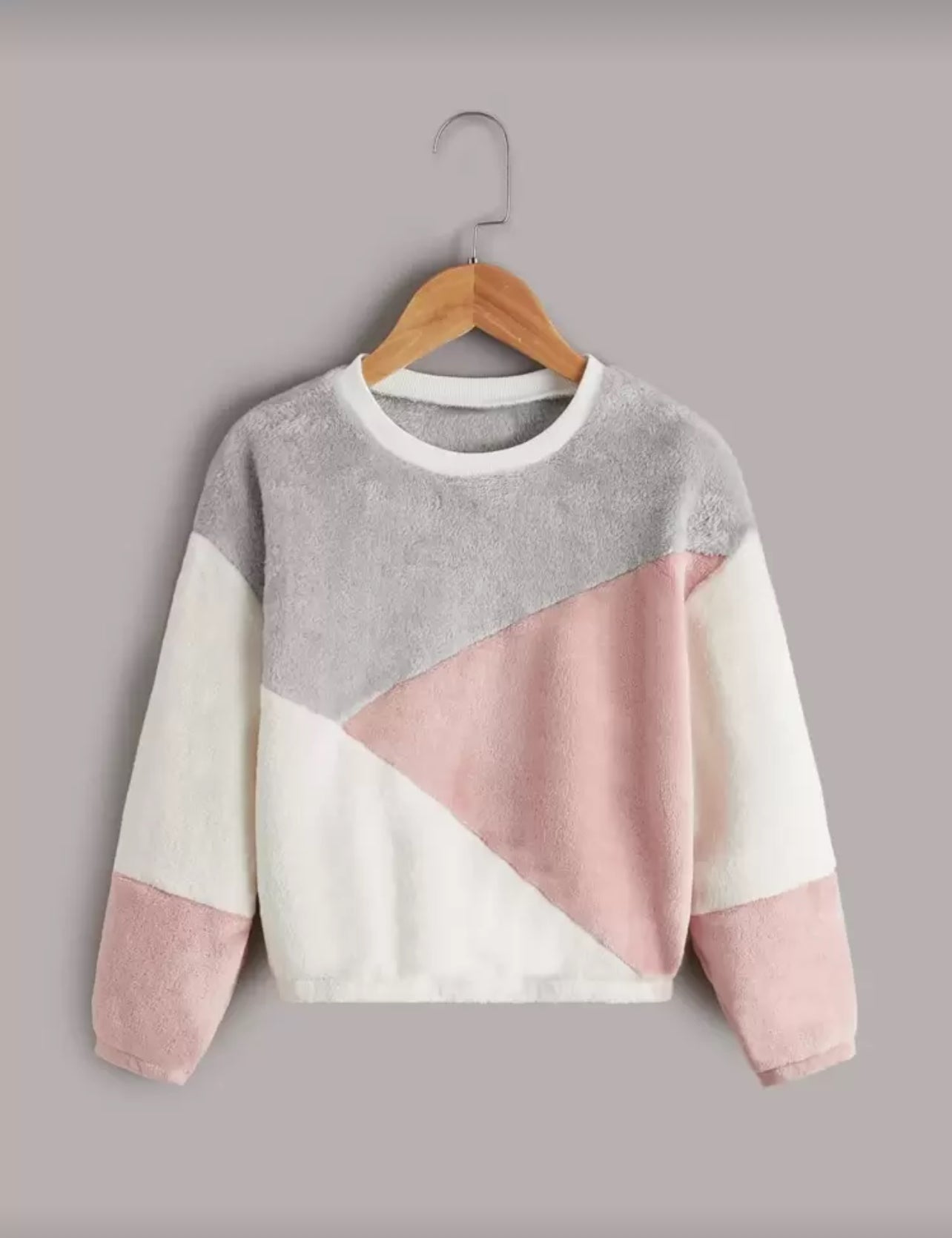 SHEIN Girls Color Block Drop Shoulder Flannel Pullover