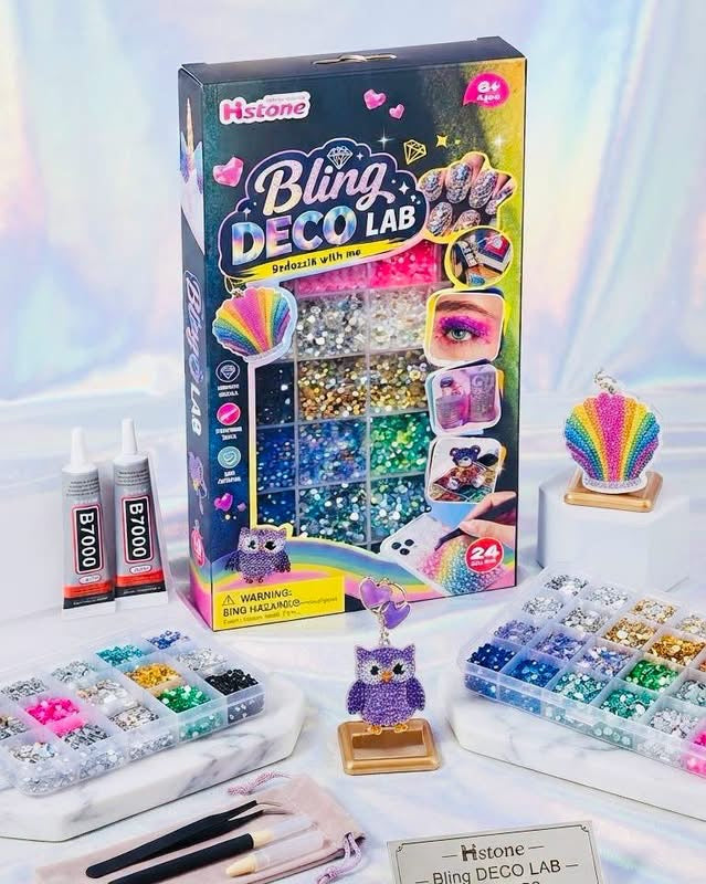 Bling Deco Lab Rhinestones & Crystals Set - 15,25,40 Colors with Precision Tools