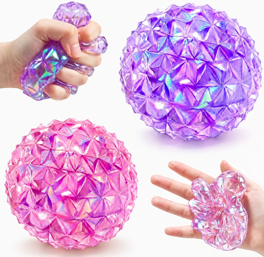 Diamond Crystal Stress Ball – Iridescent Sensory Squeeze Toy
