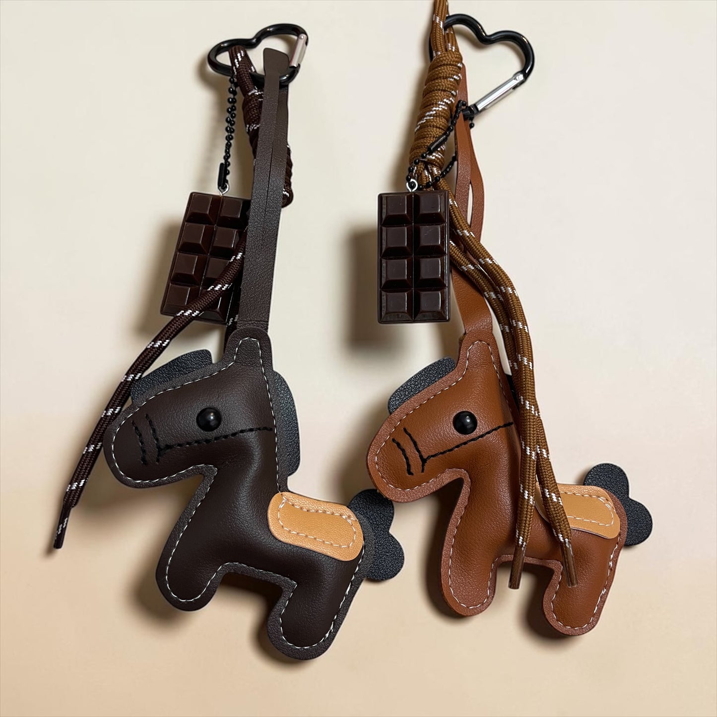 Midnight Cocoa Horse Bag Charm Keychain