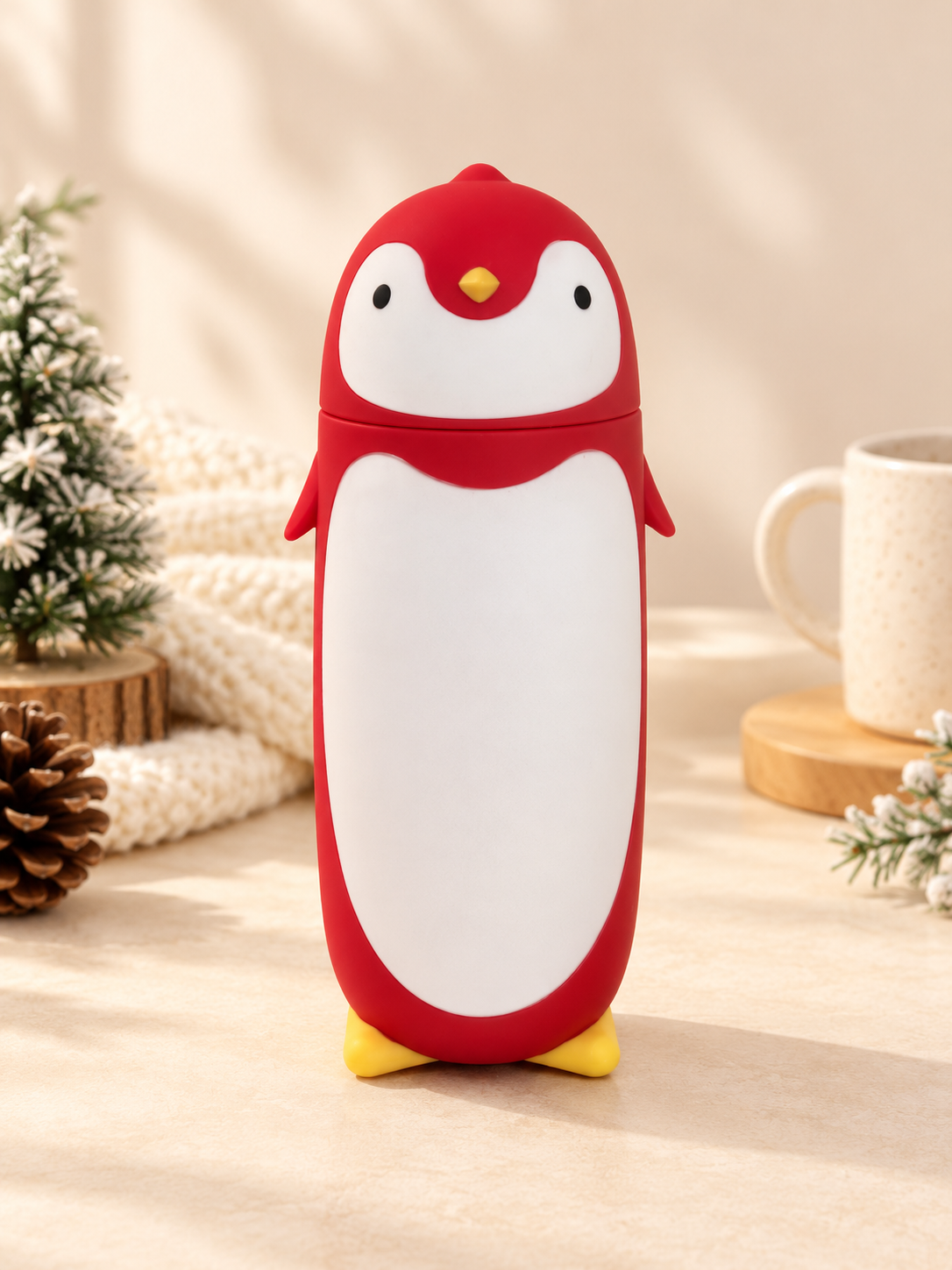 Penguin Glass Water Bottle – 300ml Cute Cartoon Design