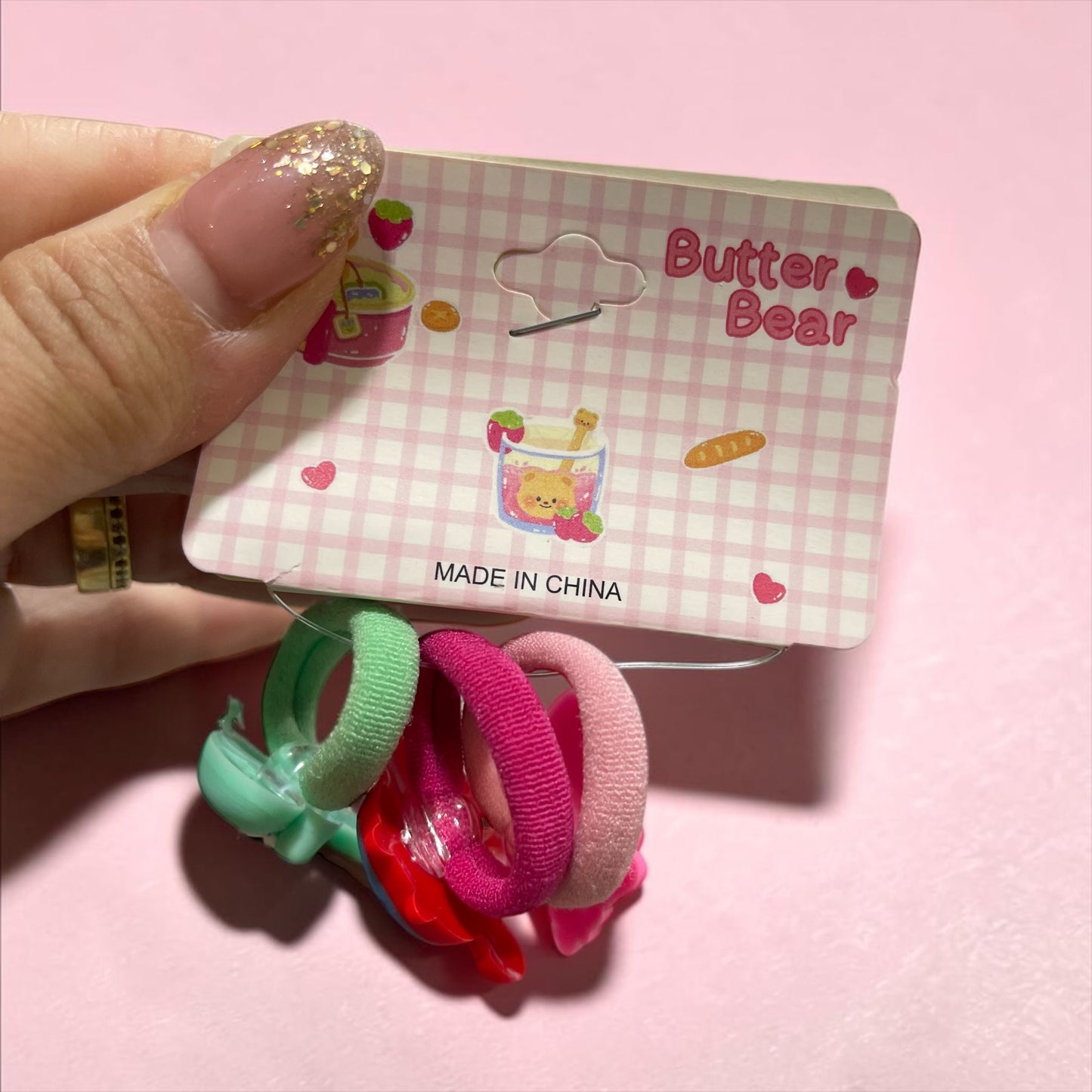 Cute Cartoon Hair Ties Set – SpongeBob & Friends Elastic Hair Bands for Girls (3 Random Pieces)