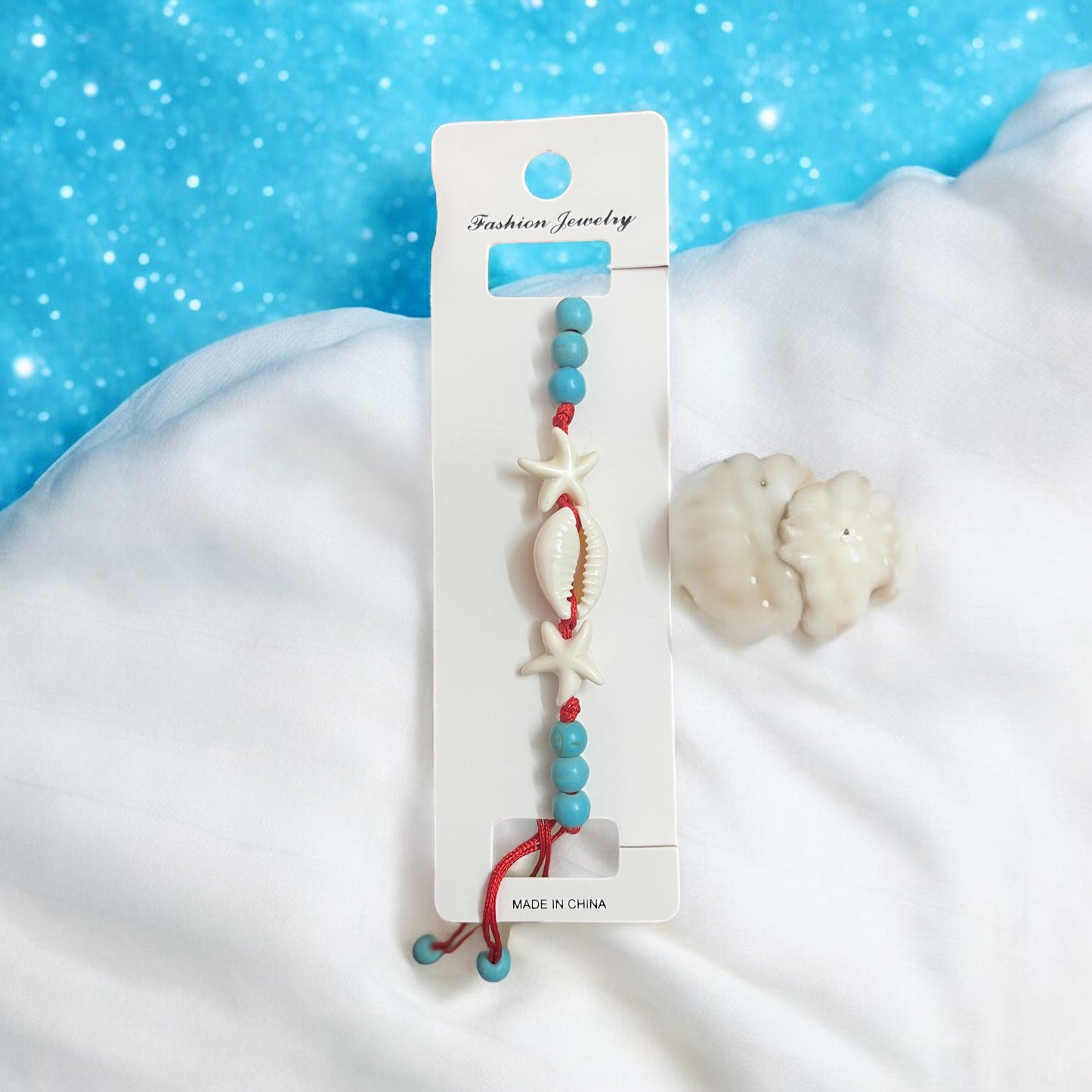 1pc Simple & Versatile Shell & Starfish Decor Elastic Bracelet Suitable For Women