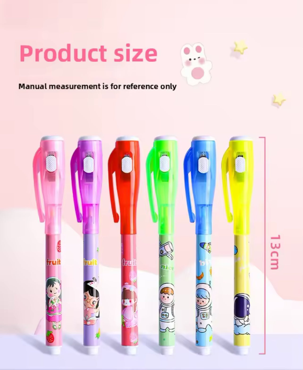 Magic Invisible Highlighter Pen with UV Light Painting Markers Invisible Ink Fluorescence for Kid Gift Spy Game