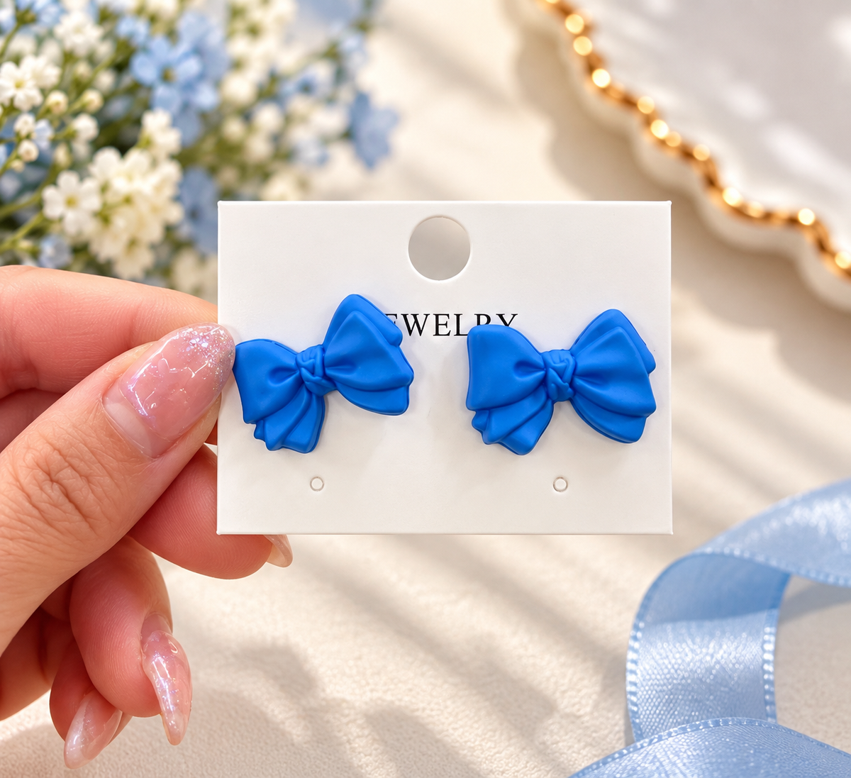 Colorful Bow Stud Earrings – Multiple Colors