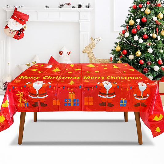 Tablecloth Waterproof For Christmas Party Backdrop Decorations Ornaments Disposable Aluminum Foil Table rectangle cover 1.37m*1.83m