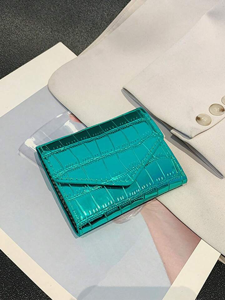 1-Piece Women's Stylish Glossy Crocodile Pattern Wallet, Compact And Exquisite, Easy To Carry, An Excellent Choice For Gifts