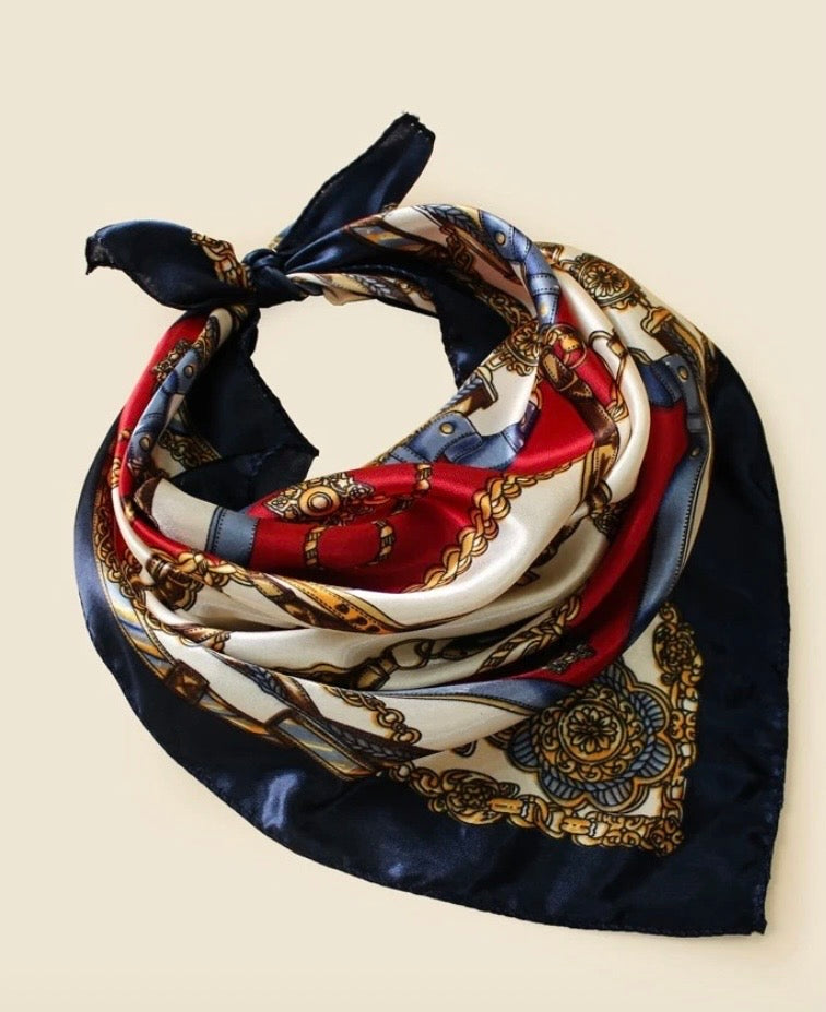 Chain print bandana for outdoor wear and travel