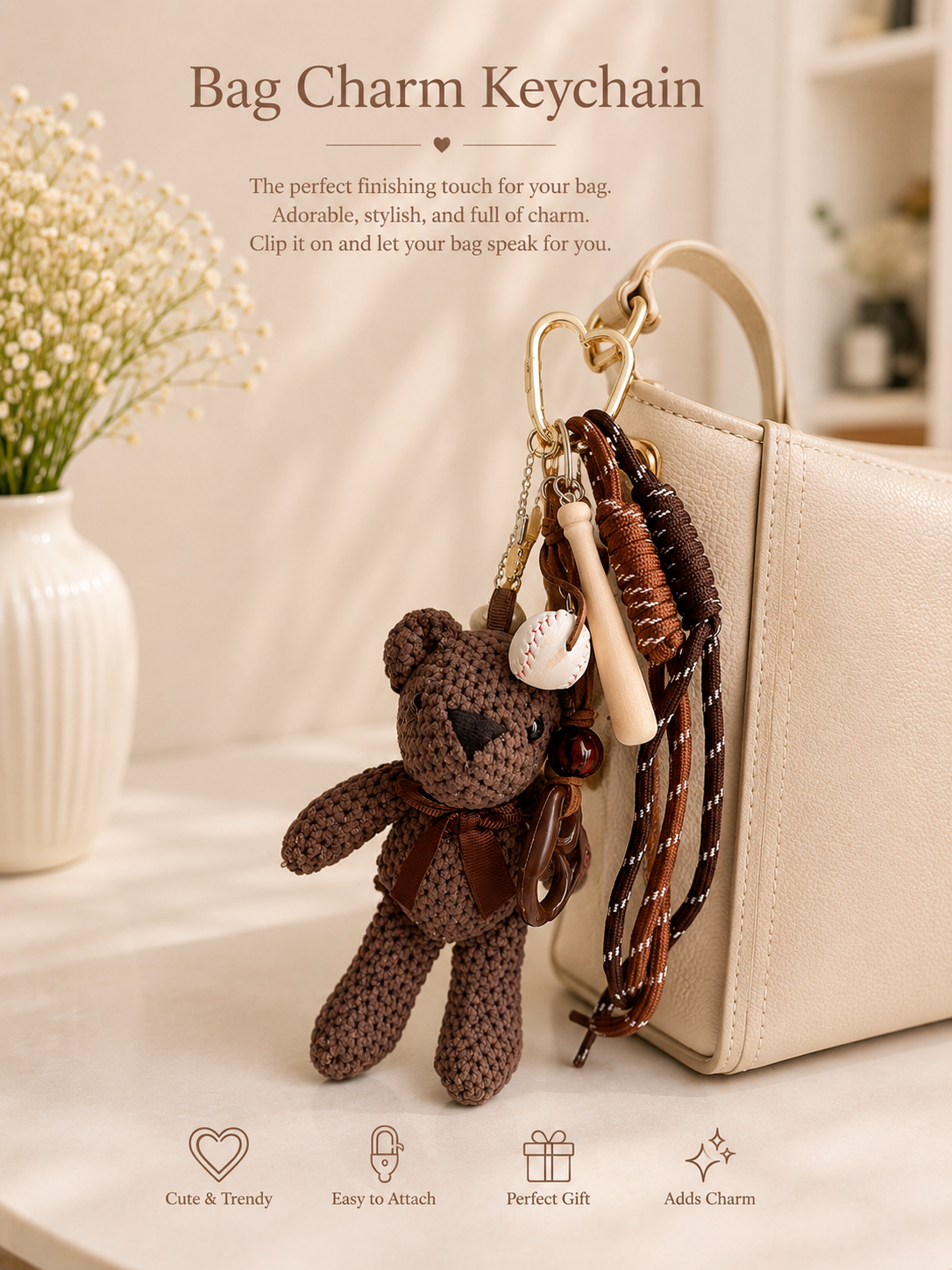 Bear Charm Bag Keychain