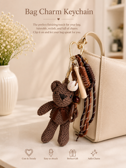 Bear Charm Bag Keychain