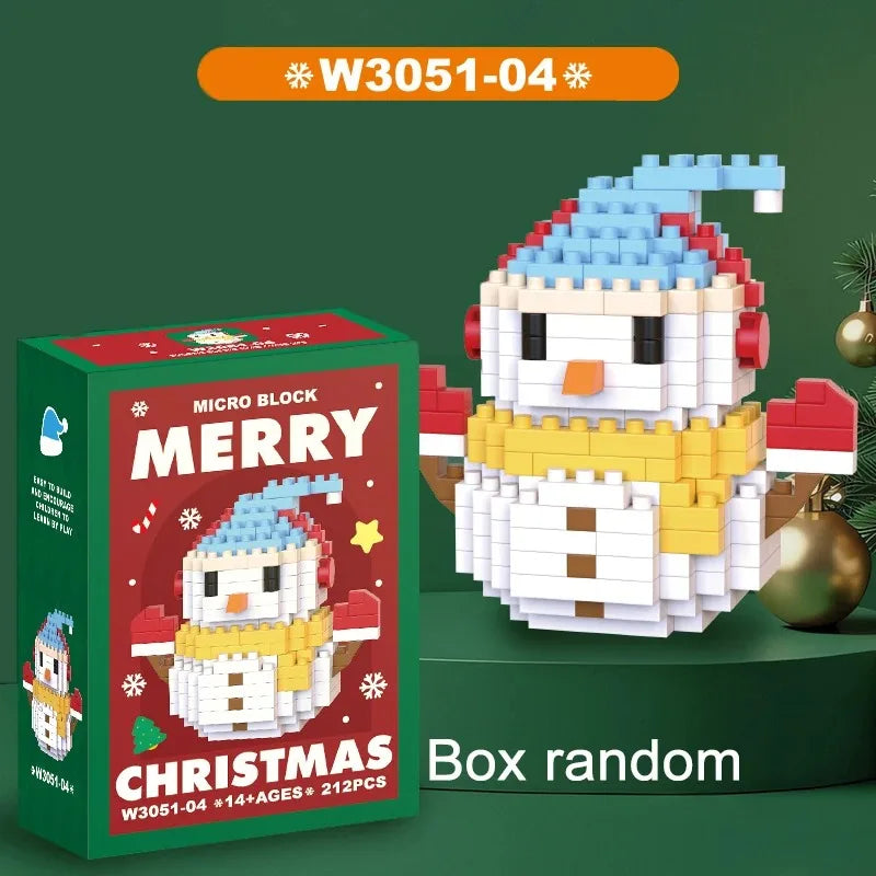 Christmas Particle Building Block Construction Set Micro Diamond Bricks Toy for Children