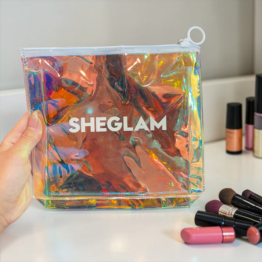 Holographic Makeup Bag – Transparent Waterproof Cosmetic Pouch (SHEGLAM Style)