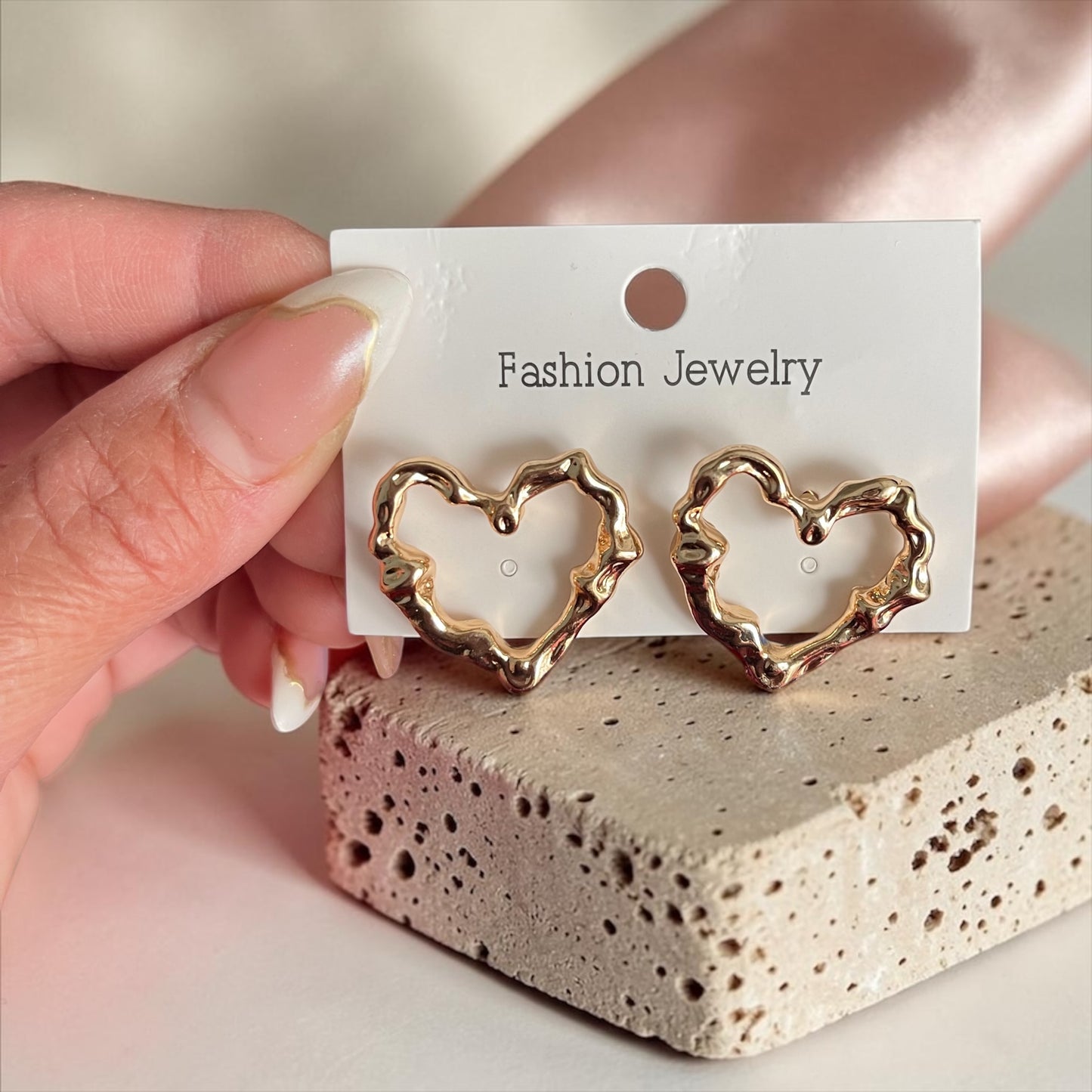 Abstract Heart Statement Earrings